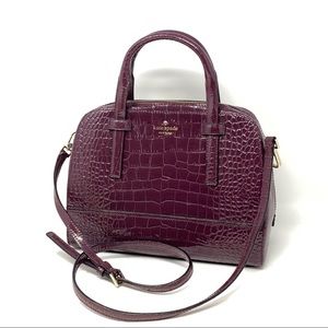 Kate Spade NWOT Riverside a street Exotic Felix Satchel in Dark Cherry